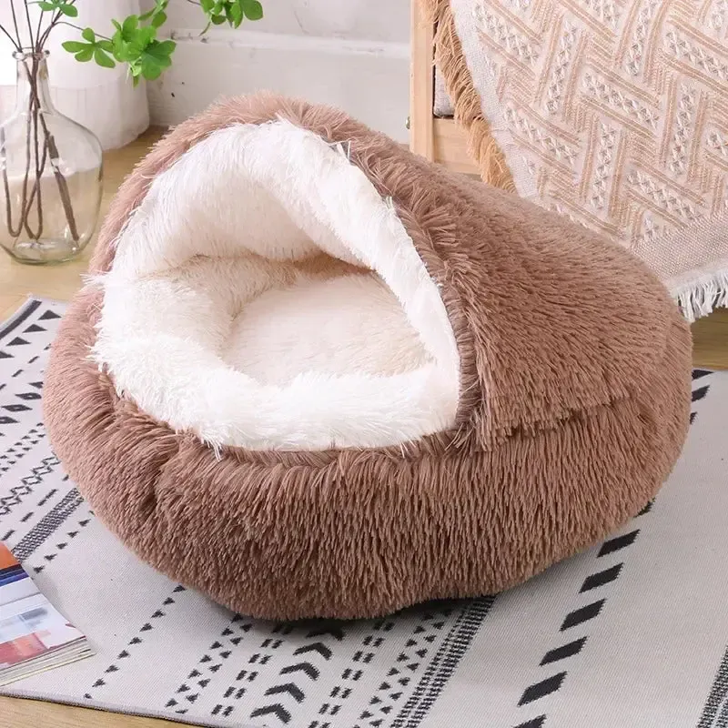 Warm Plush Round Dog Bed 3