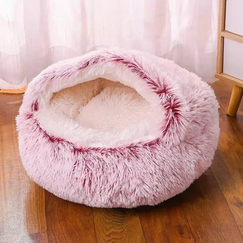 Warm Plush Round Dog Bed 6