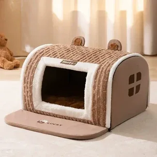 Warm Semi-Enclosed Dog Bed