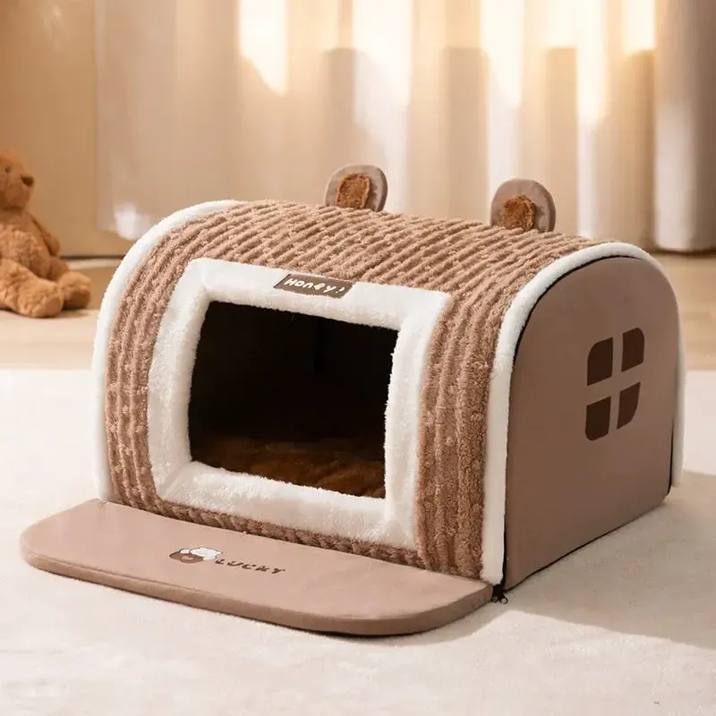 Warm Semi-Enclosed Dog Bed 5