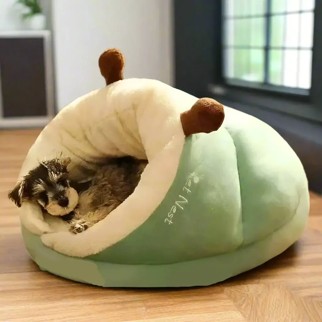 Washable Cotton Dog Cave Bed In Slipper Nest Design