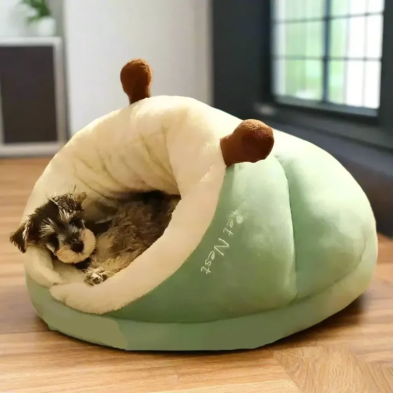 Washable Cotton Dog Cave Bed In Slipper Nest Design