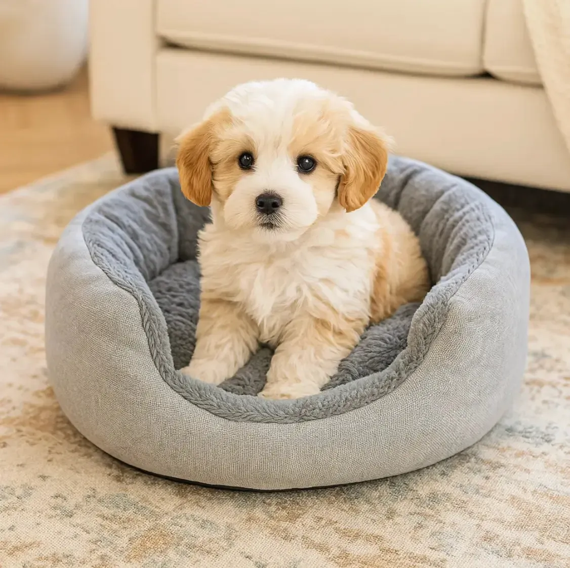 Washable Cotton Dog Donut Bed