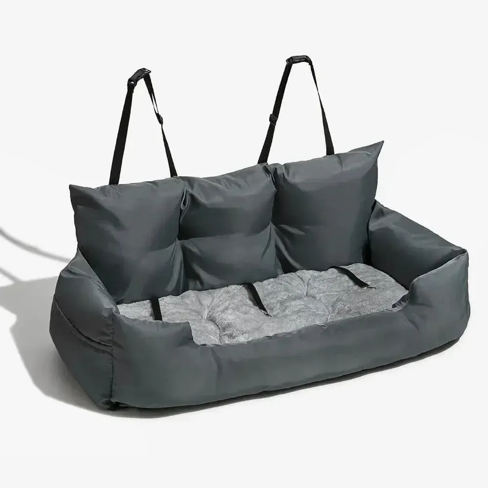 Washable Waterproof Car Dog Bed With Safety Straps And Hammock Support 10