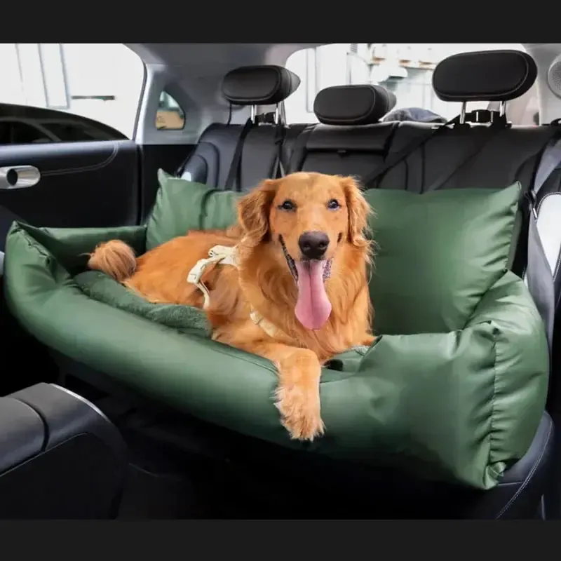 Washable Waterproof Car Dog Bed With Safety Straps And Hammock Support 3