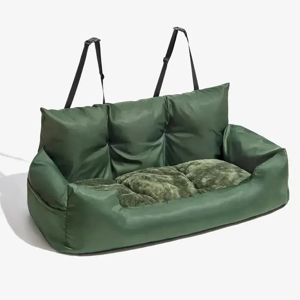 Washable Waterproof Car Dog Bed With Safety Straps And Hammock Support 7