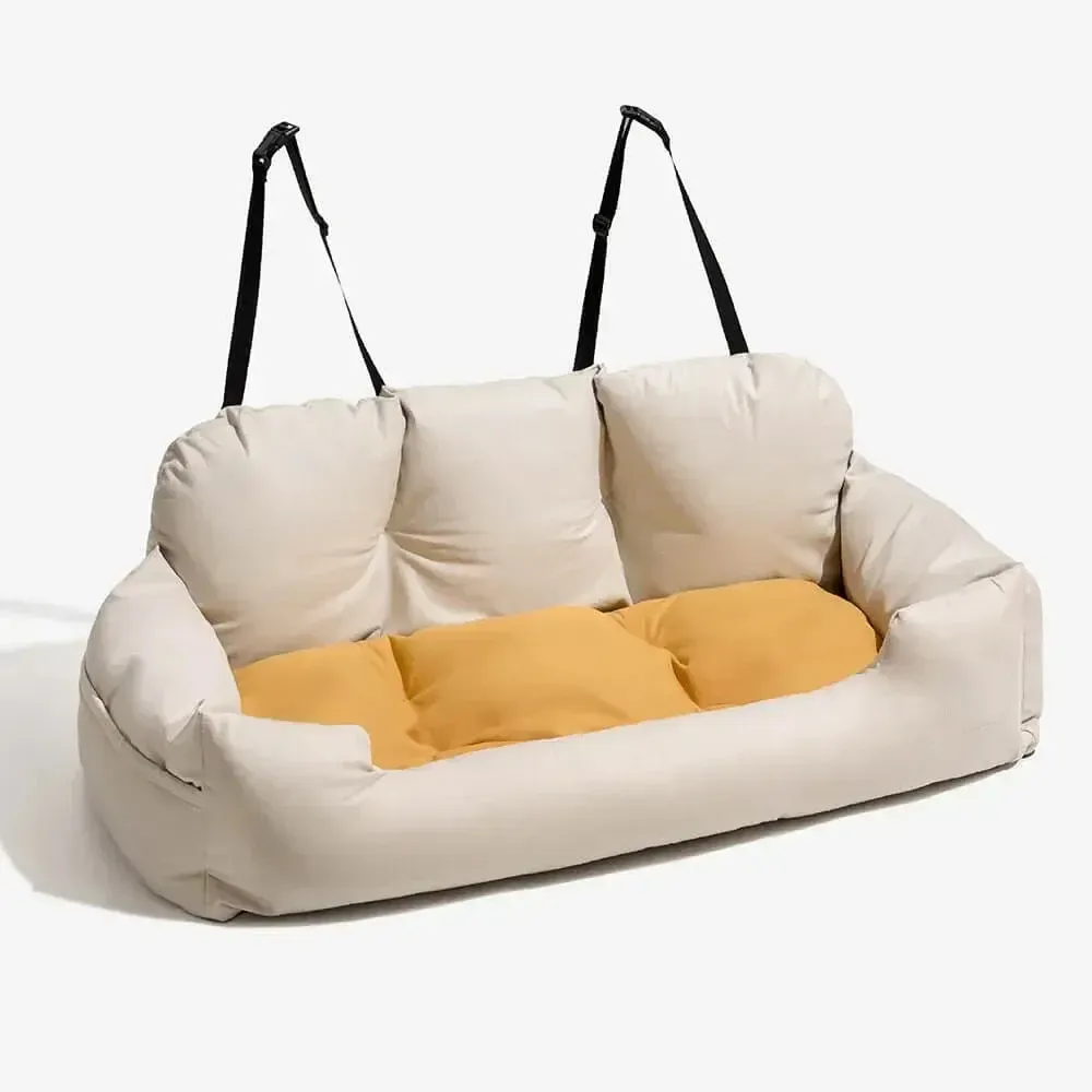 Washable Waterproof Car Dog Bed With Safety Straps And Hammock Support 8