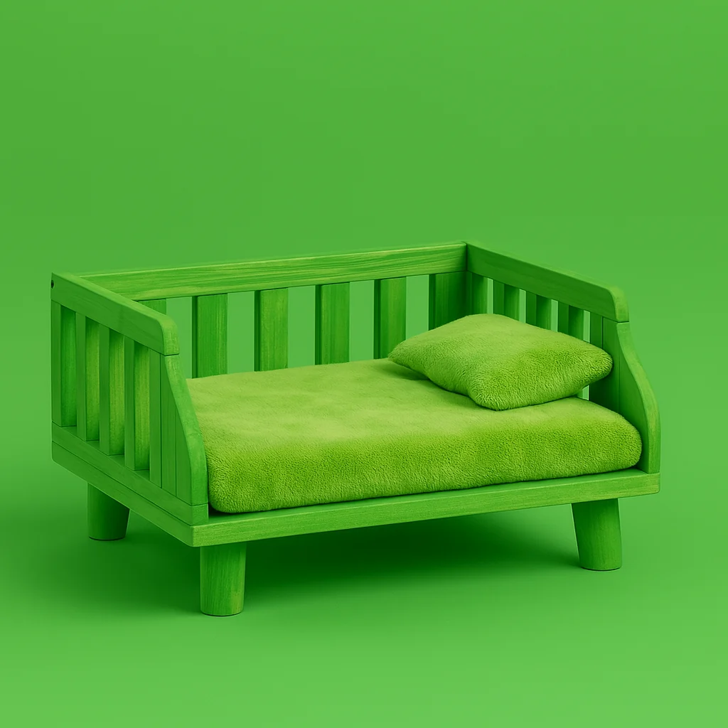 Wood dog bed