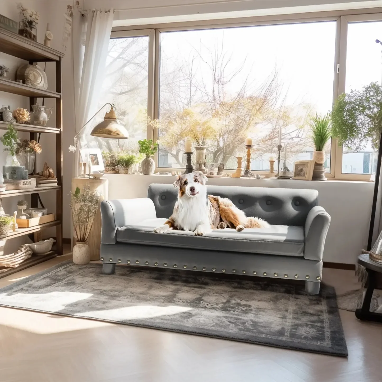 XL Luxury Orthopedic Dog Sofa Bed | Waterproof & Raised Wood Frame