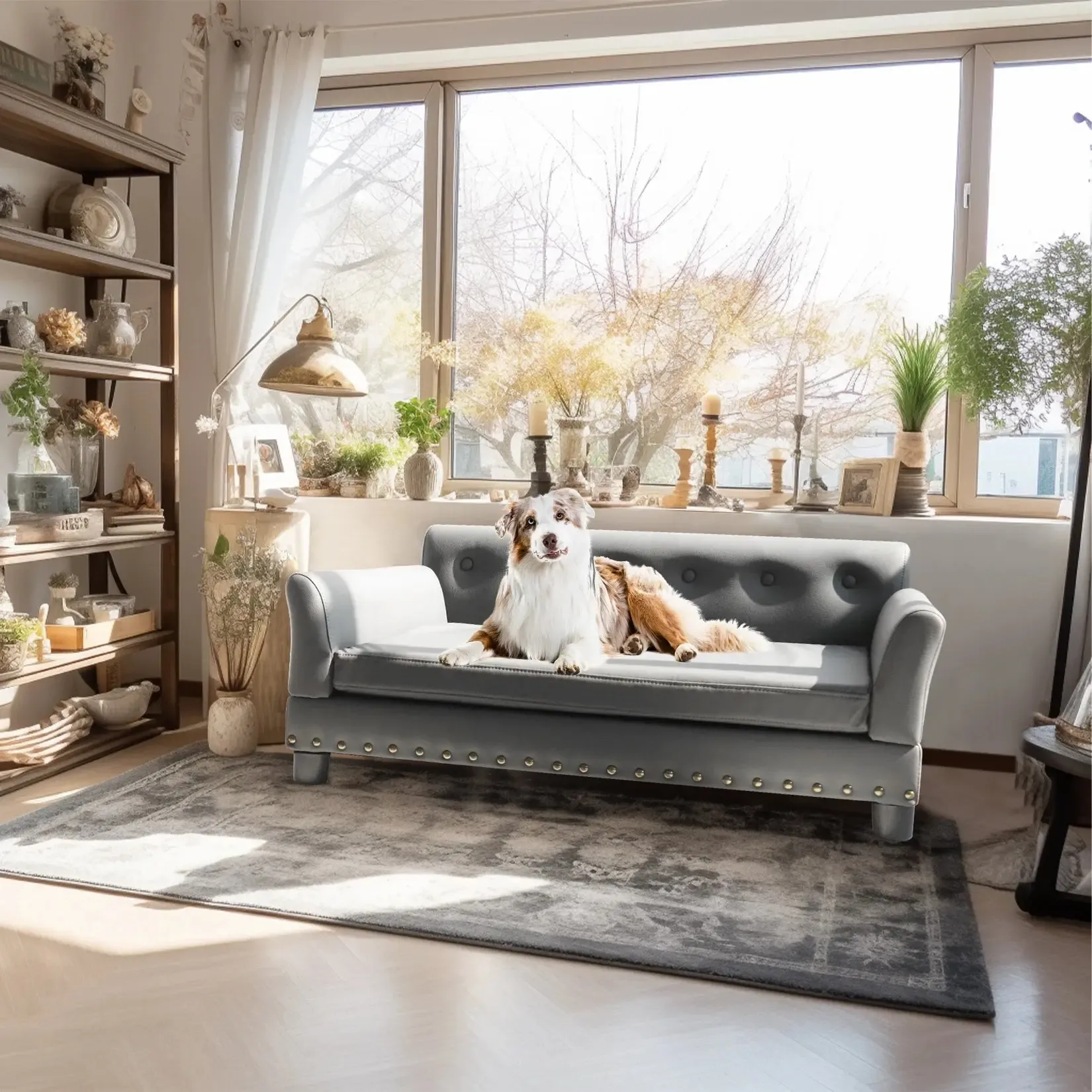 XL Luxury Orthopedic Dog Sofa Bed | Waterproof & Raised Wood Frame 2