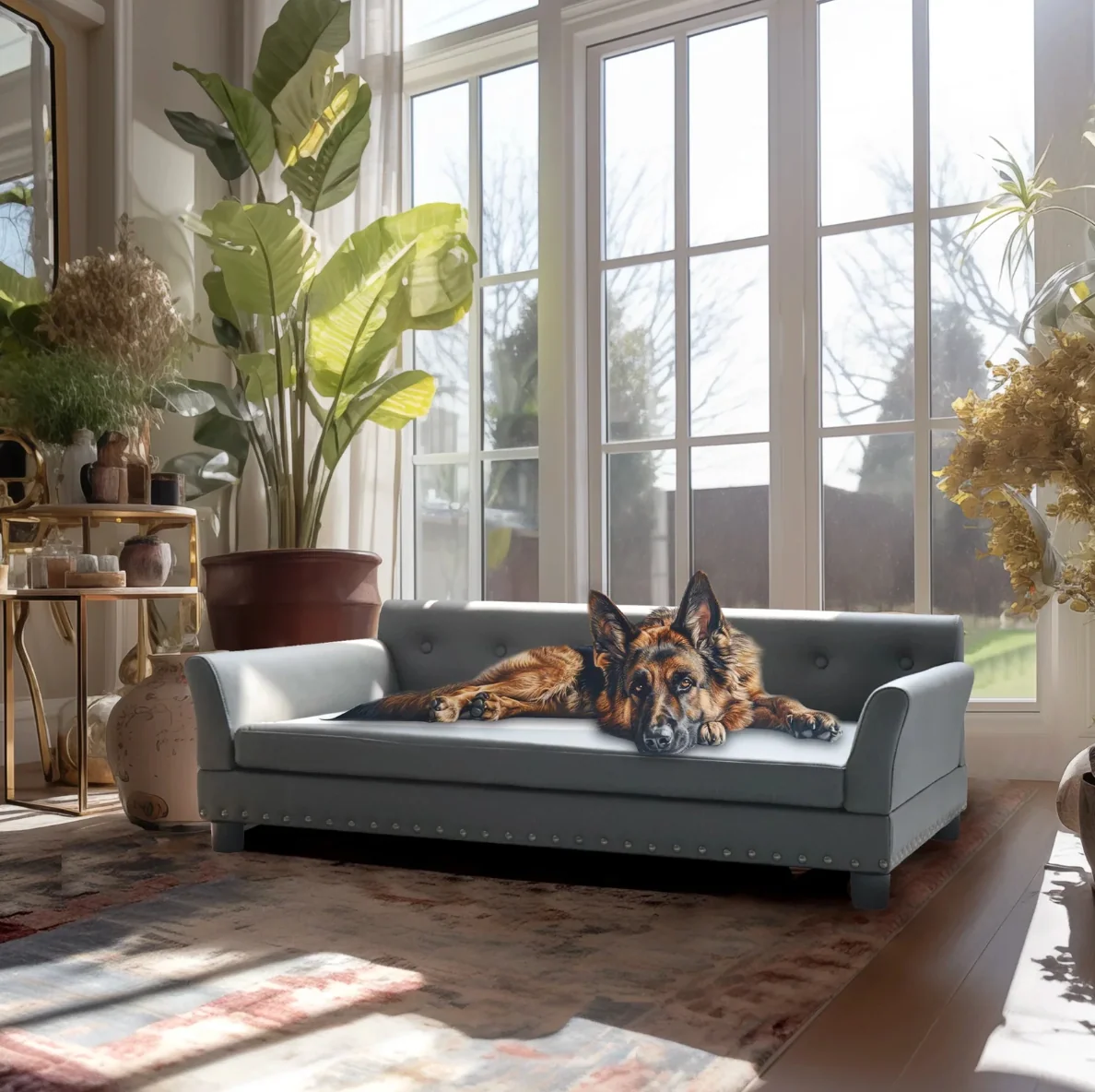 XL Luxury Orthopedic Dog Sofa Bed | Waterproof & Raised Wood Frame 3