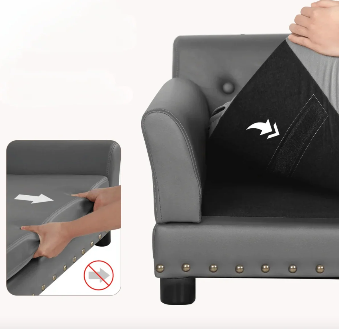 XL Luxury Orthopedic Dog Sofa Bed | Waterproof & Raised Wood Frame 6